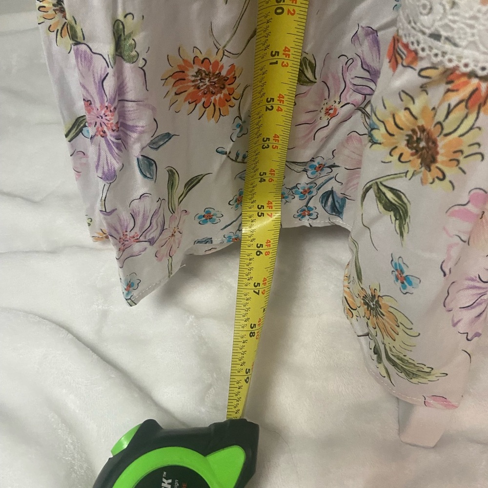 CROWN & IVY Long Maxi Floral Sundress Dress Milkmaid Tiered Lace Smocked XL - Picture 14 of 17